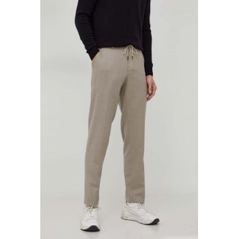 Michael Kors pantaloni de lana culoarea bej, drept de firma originali