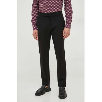Michael Kors pantaloni din lana culoarea negru, cu fason chinos