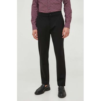 Michael Kors pantaloni din lana culoarea negru, cu fason chinos la reducere