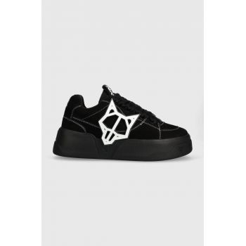 Naked Wolfe sneakers din piele intoarsă Kosa culoarea negru