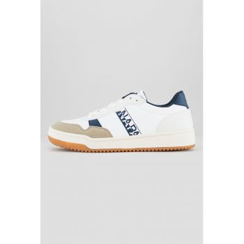 Pantofi sport de piele ecologica cu insertii din piele intoarsa