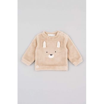 zippy bluza bebe culoarea bej, cu imprimeu