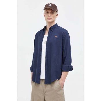 Abercrombie & Fitch camasa din bumbac barbati, culoarea albastru marin, cu guler button-down, regular