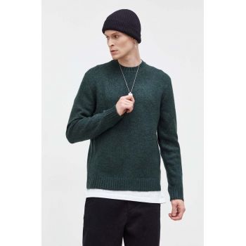 Abercrombie & Fitch pulover barbati, culoarea verde de firma original