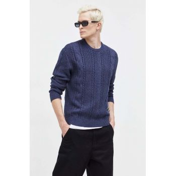Hollister Co. pulover barbati, culoarea albastru marin ieftin