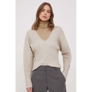 Dkny pulover femei, culoarea bej ieftin