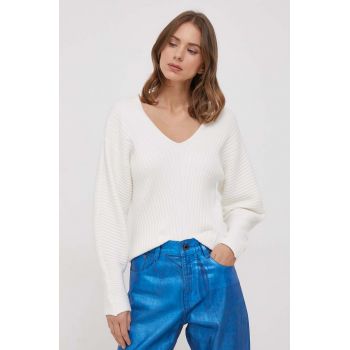 Dkny pulover femei, culoarea bej ieftin