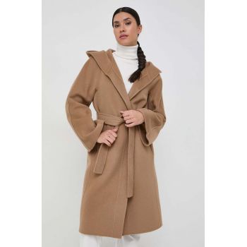 Luisa Spagnoli palton de lana culoarea bej, de tranzitie de firma original