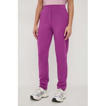 Marella pantaloni de trening culoarea violet, neted