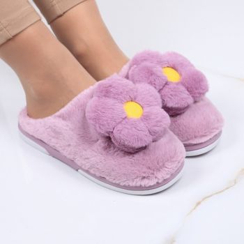 Papuci mov cu floare Marga