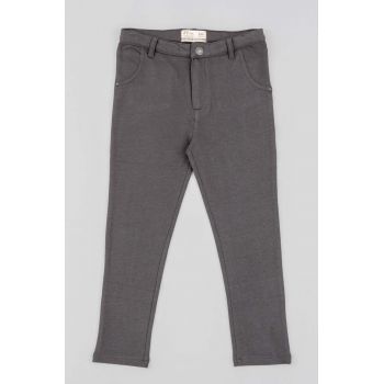 zippy pantaloni copii culoarea gri, neted