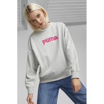 Bluza de trening cu decolteu la baza gatului si logo