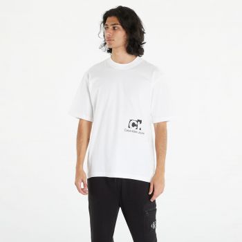 Calvin Klein Jeans Connected Layer Land Short Sleeve Tee White ieftin