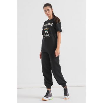 Tricou unisex din bumbac cu imprimeu logo Retro