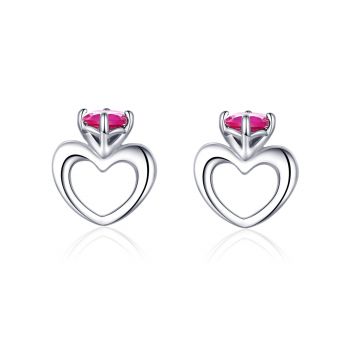 Cercei din argint Small Hearts Earrings de firma original