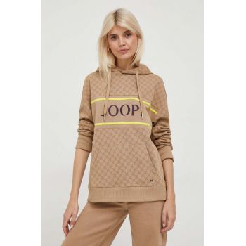 Joop! bluza femei, culoarea bej, cu glugă, modelator