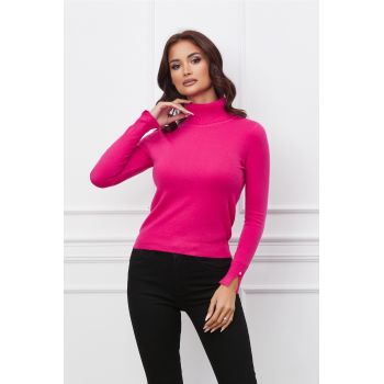Maleta Gina fucsia cu guler intors