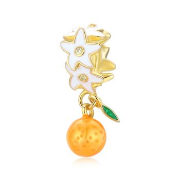 Talisman din argint Golden Orange Flower ieftin