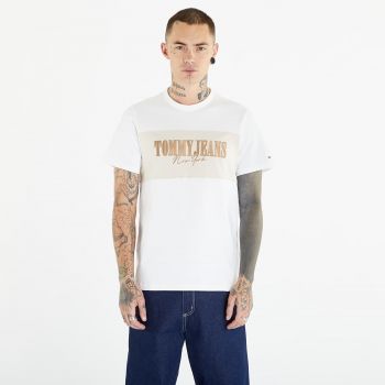 Tommy Jeans Regular Linear Block Short Sleeve Tee White la reducere