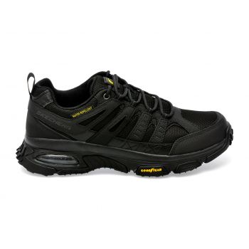 Pantofi SKECHERS negri, SKECH-AIR ENVOY, din piele naturala la reducere