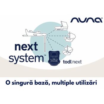 Set Scaun auto Nuna rotativ i-Size Todl next Caviar 40-105 cm + Baza isofix Base next i-Size pentru Todl next testat ADAC Nuna