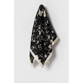 Answear Lab esarfa de matase culoarea negru, modelator
