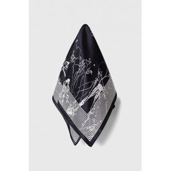 Answear Lab esarfa de matase culoarea negru, modelator