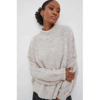 Answear Lab pulover de lana culoarea bej, călduros