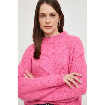 Answear Lab pulover de lana culoarea roz ieftin