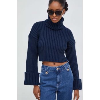 Answear Lab pulover femei, culoarea albastru marin, călduros, cu guler ieftin