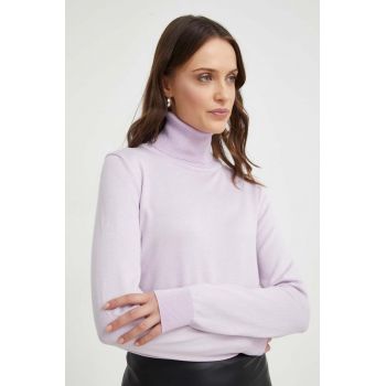 Answear Lab pulover femei, culoarea violet, light, cu guler ieftin