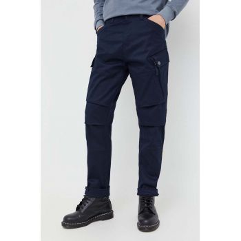 G-Star Raw pantaloni barbati, culoarea albastru marin, cu fason cargo de firma originali
