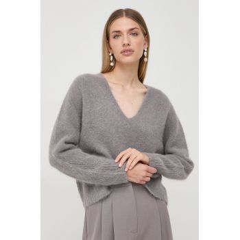 Marella pulover de lana femei, culoarea gri