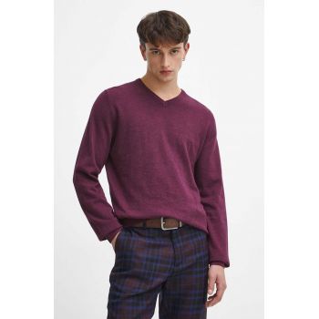 Medicine pulover de bumbac barbati, culoarea violet, light de firma original