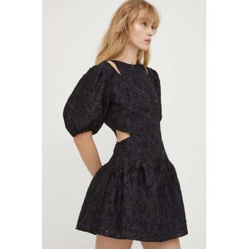 2NDDAY rochie culoarea negru, mini, evazati