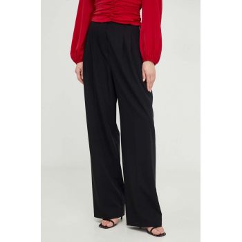 Answear Lab pantaloni femei, culoarea negru, drept, high waist