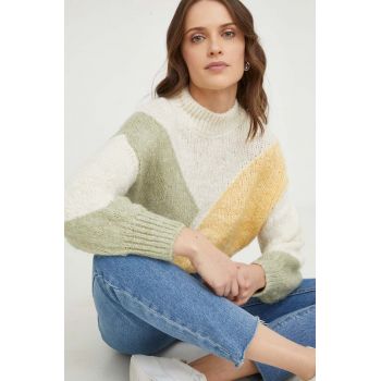 Answear Lab pulover de lana culoarea bej, cu turtleneck