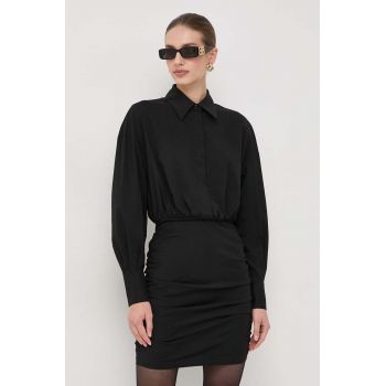 La Mania rochie culoarea negru, mini, mulata