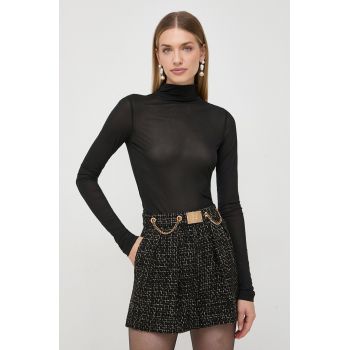 Marella longsleeve culoarea negru, cu turtleneck