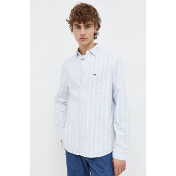 Tommy Jeans cămașă din bumbac bărbați, cu guler clasic, regular DM0DM18336