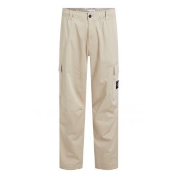 Pantaloni cargo cu croiala dreapta si talie elastica de firma originala
