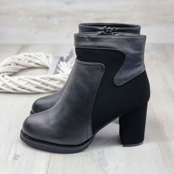 Botine Cu Toc Gros Dama Negre Camila de firma originale