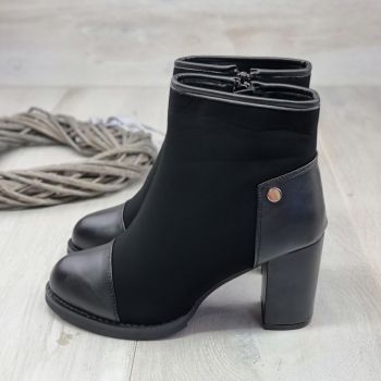 Botine Cu Toc Gros Dama Negre Elizabeth de firma originale