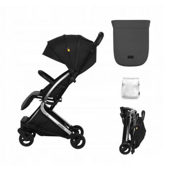 Carucior sport pliabil Skiddou Mikkeli Onyx, ultracompact pentru calatorii, Negru la reducere