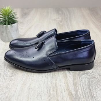 Pantofi Barbat Bleumarin Cu Siret Cachi ieftini