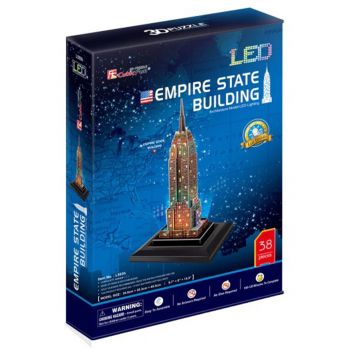 Jucarie Puzzle 3D Cubic Fun, LED, Empire State Building, 38 piese, Multicolor ieftina