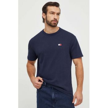 Tommy Jeans tricou din bumbac bărbați, culoarea bleumarin, cu imprimeu DM0DM17995