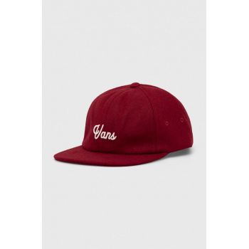 Vans sapca culoarea bordo, cu imprimeu de firma originala