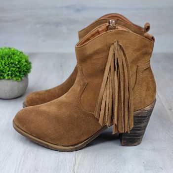 Botine Cu Toc Gros Damă Maro Cu Fermoar Holly de firma originale