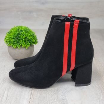 Botine Cu Toc Gros Dama Negre Cu Fermoar Ilinka la reducere